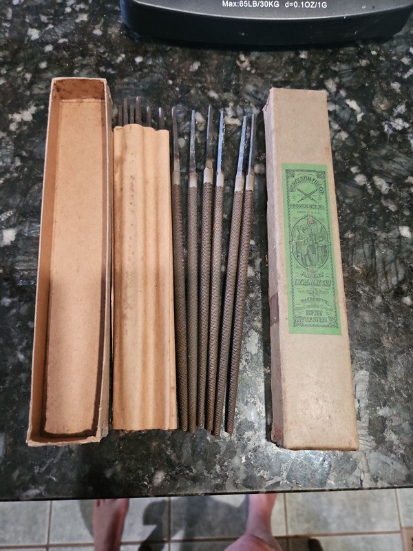 Nicholson File Co Providence RI  1 Dozen 6" Round Bastard Files With  Box