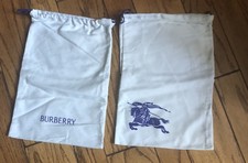 NEW Burberry Pair Drawstring Dust Bag Travel Shoe Storage Laundry Cotton