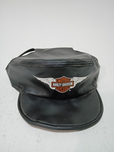 2000/HARLEY DAVIDSON Dog Hat Leather HD Logo/VINTAGE/Size S/with Chin Strap