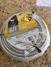 NEW 100' ROLL AFC 6/1 SOLID COPPER ARMORED GROUND WIRE 6 AWG 1302-30-AFC