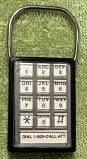 Vintage Keychain AT&T Key Ring Keypad 1 800 CALL ATT Push Button Phone2~Sided
