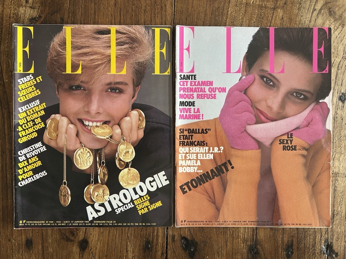 Lot de 6 magazines ELLE de 1983 - Mode Fashion Vintage Pub - Bon