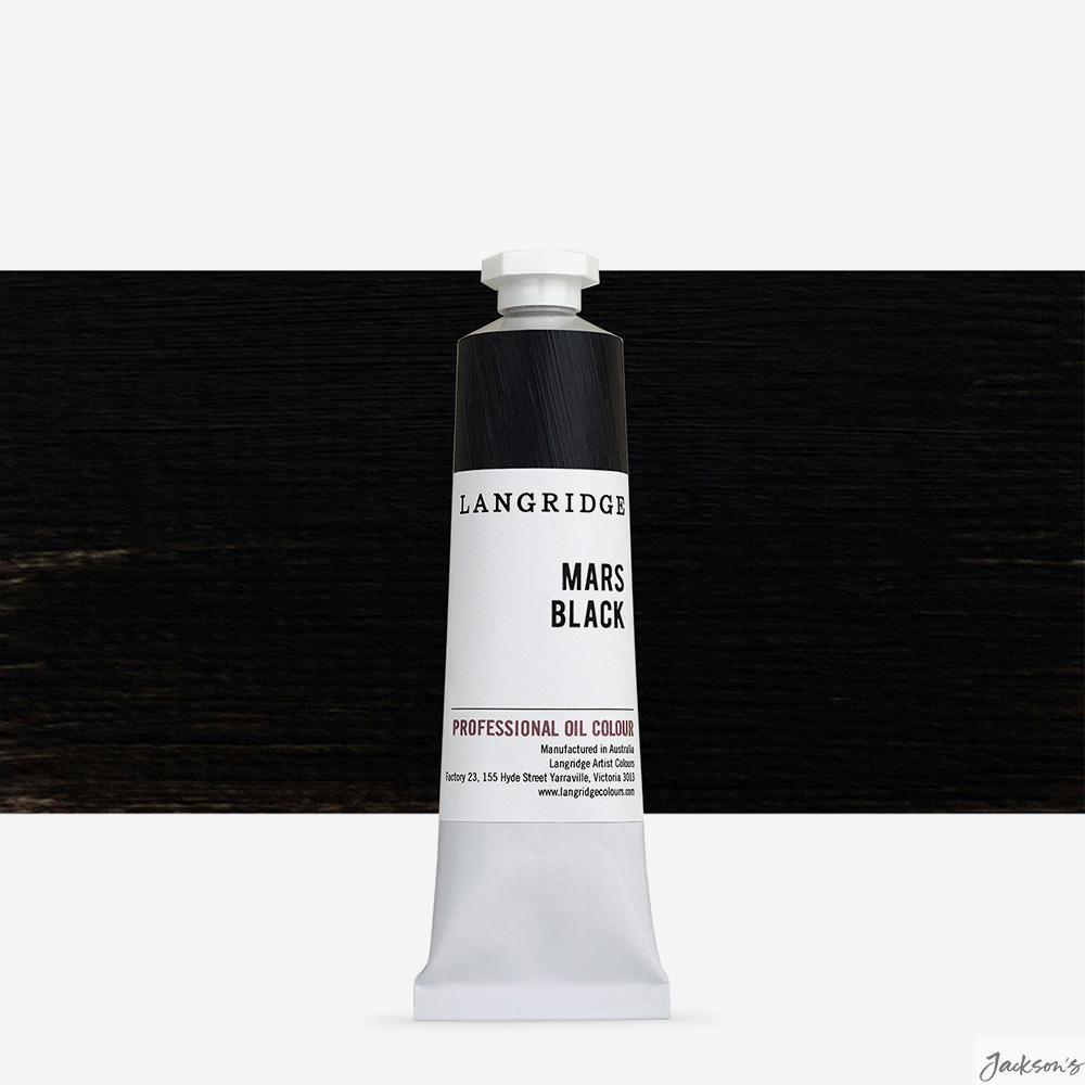Langridge Handmade Oil Paint Linseed Oil 40ml Mars Black PBk11 Artist Colour