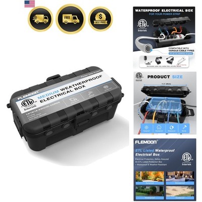 Medium Outdoor Electrical Box 11.5x5.2x4 inch,  Waterproof Extension Cord Cov...