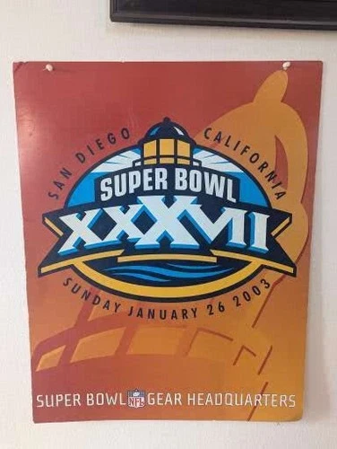 Super Bowl XXXVII Poster nfl 2003 san diego ca 28" poster art raiders buccaneers