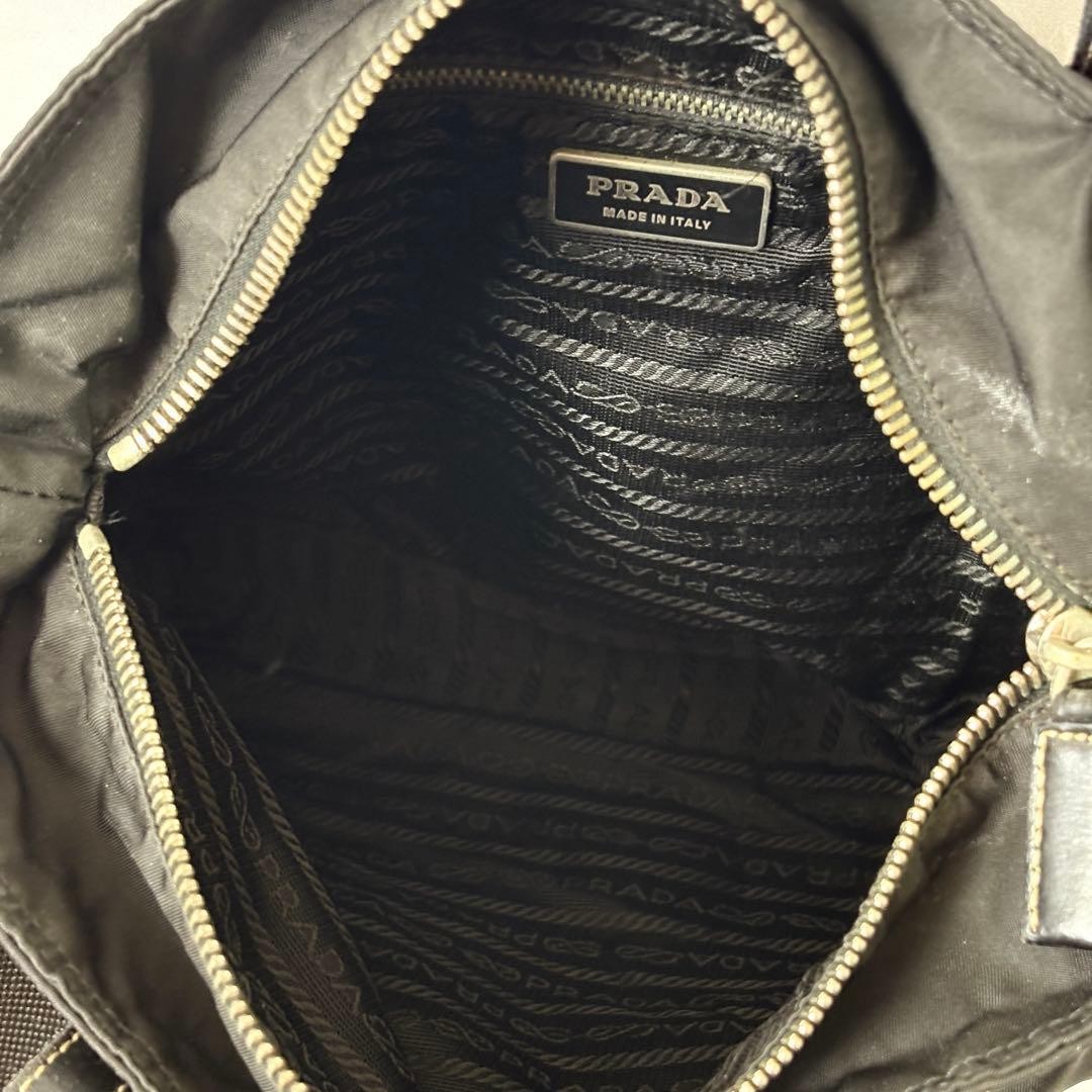 PRADA nylon 2WAY shoulder tote bag black leather accents with storage bag thumbnail 16
