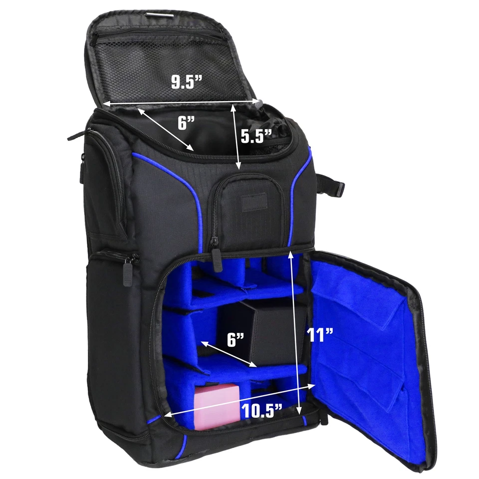 USA Gear Magic the Gathering Backpack with Customizable Interior (Blue) - Image 3 of 4