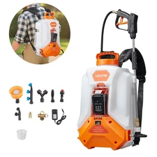 Battery Backpack Sprayer 4 Gallon 18V 4Ah 8 Nozzles 2 Wands 90 PSI 4Hr Runtime