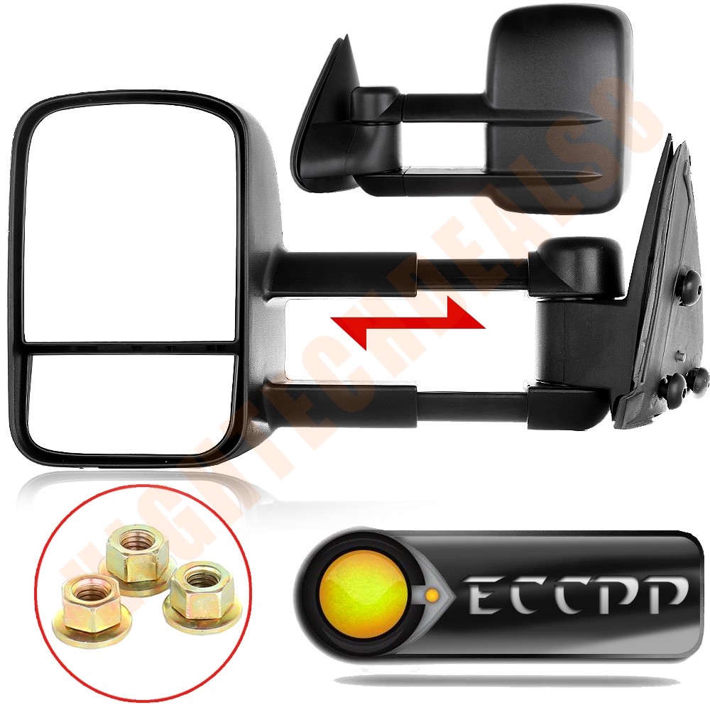 VEVOR Tow Mirrors For Chevy Silverado / GMC / Cadillac 1999-2007 – Foldable, Adjustable, Set