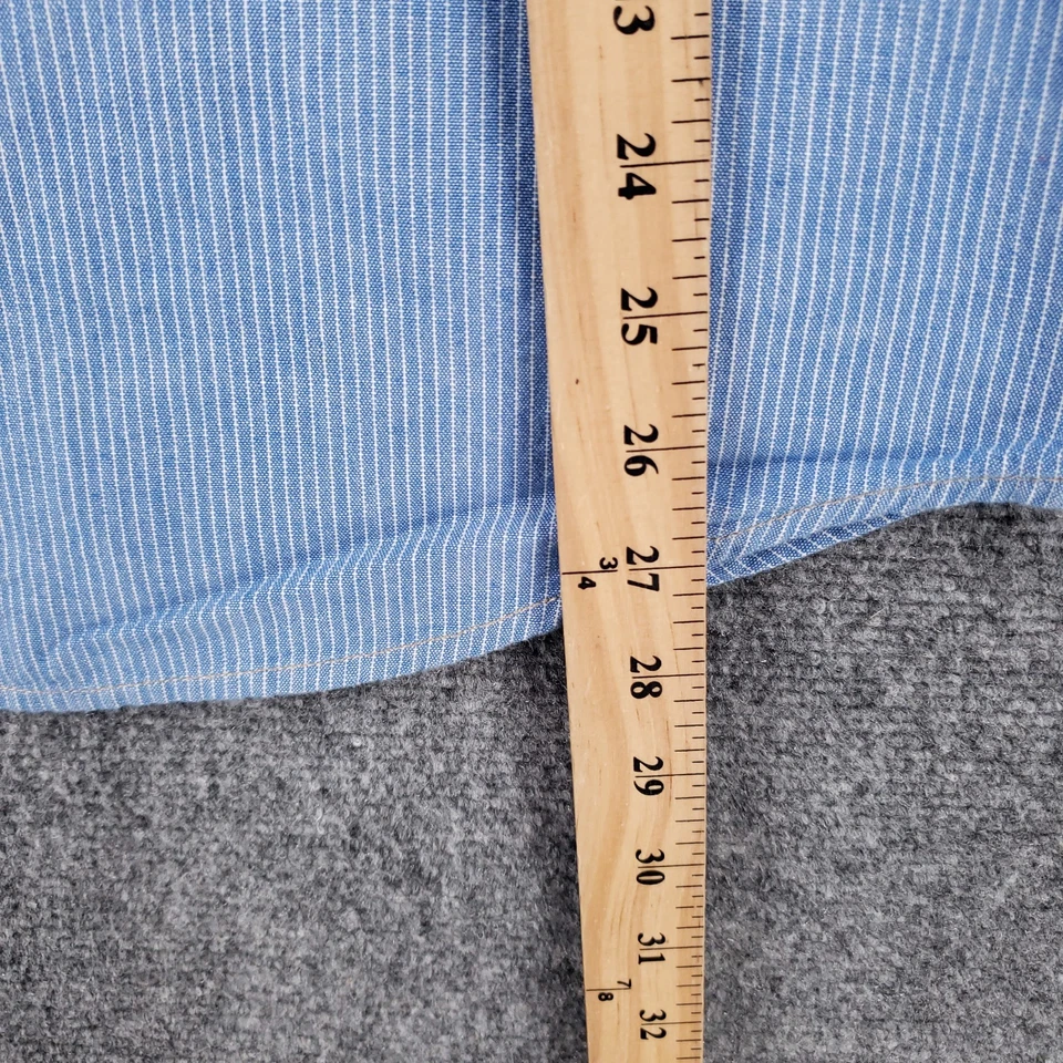 North Coast Button Up Shirt Mens L Large Blue Tailored Fit Long Sleeve Striped Foto 3 de 4