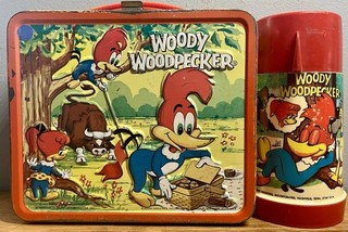 1972 Aladdin Woody Woodpecker Metal Lunchbox And Thermos
