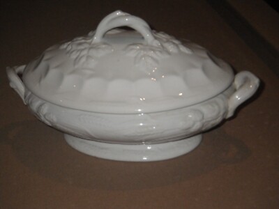 White Ironstone Edward Pearson Cobridge Tureen Casserole Serving Dish - Rare