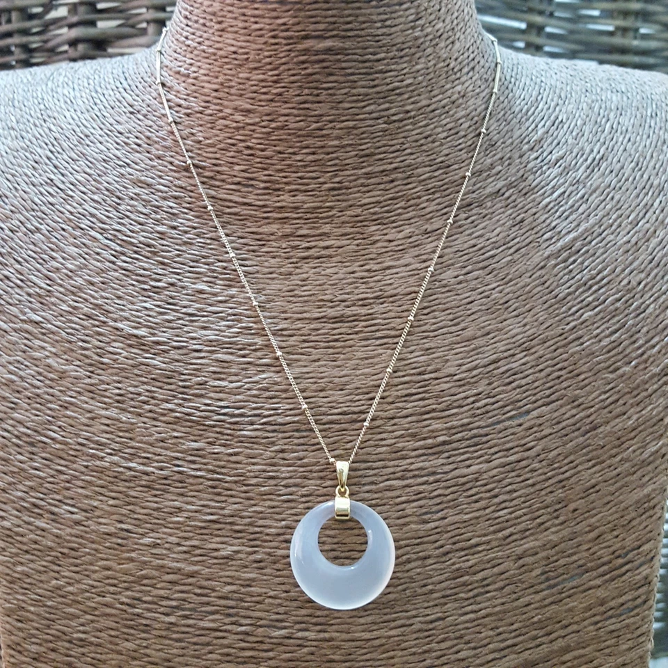 925 Sterling Silver Necklace, Gold Plated, Natural Lemon Quartz Pendant  - Image 2 of 4