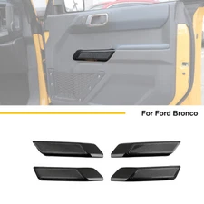 Carbon Fiber Inner Door Armrest Handle Bezel Overlay Cover For Ford Bronco 2021+