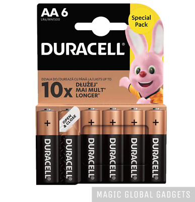 6 X Duracell Duralock Power Alkaline Batteries Lr6 Mn1500 Expiry 29 Ebay