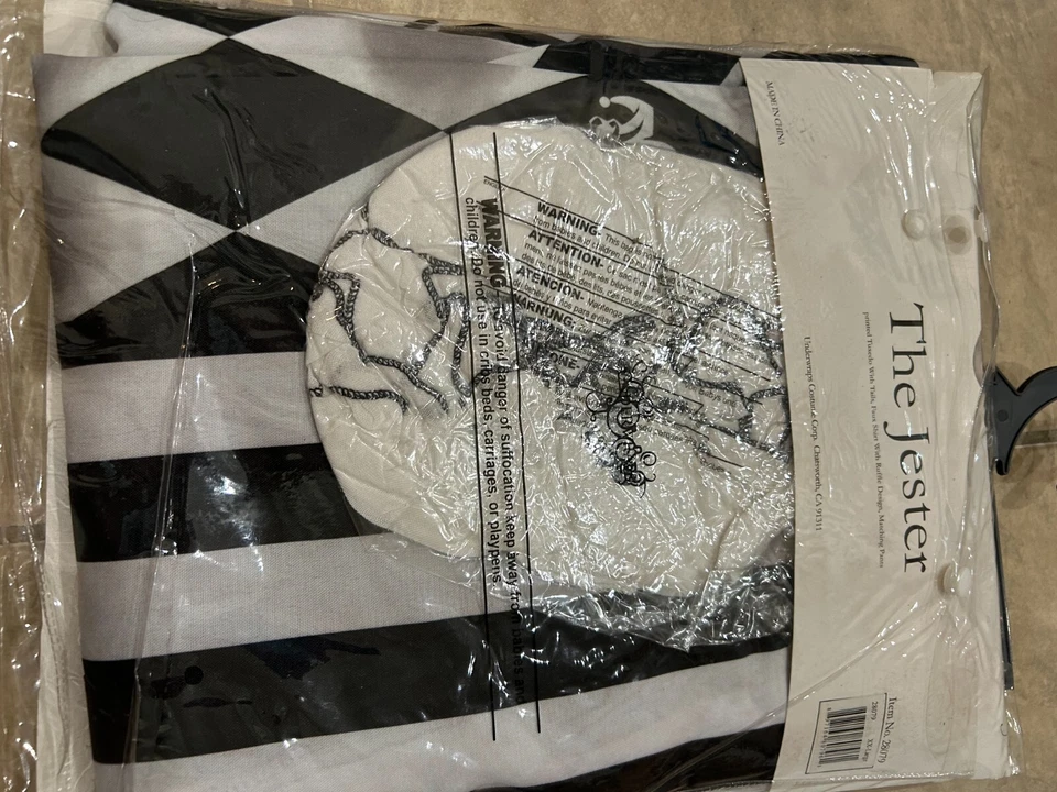 Esmoquin Bufón Blanco y Negro con Colas Disfraz Hombre Adulto NUEVO Envolturas 2XL Foto 2 de 2