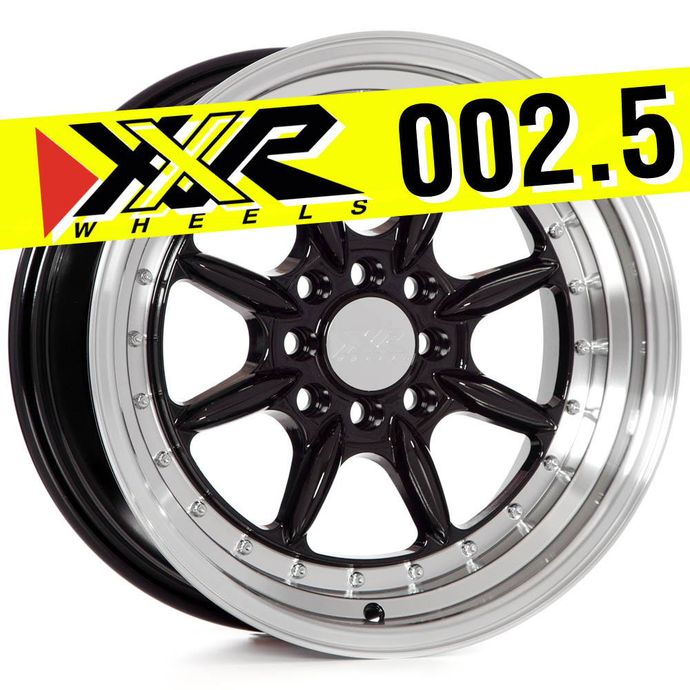 XXR 002.5 15X8 4X100 4X114.3 +20 Gloss Black Wheel Rim Fits Civic 