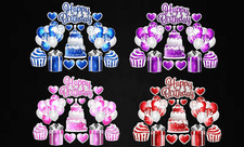 Yard Card Signs 23" tall - Happy Birthday Bundles in 4 Colors