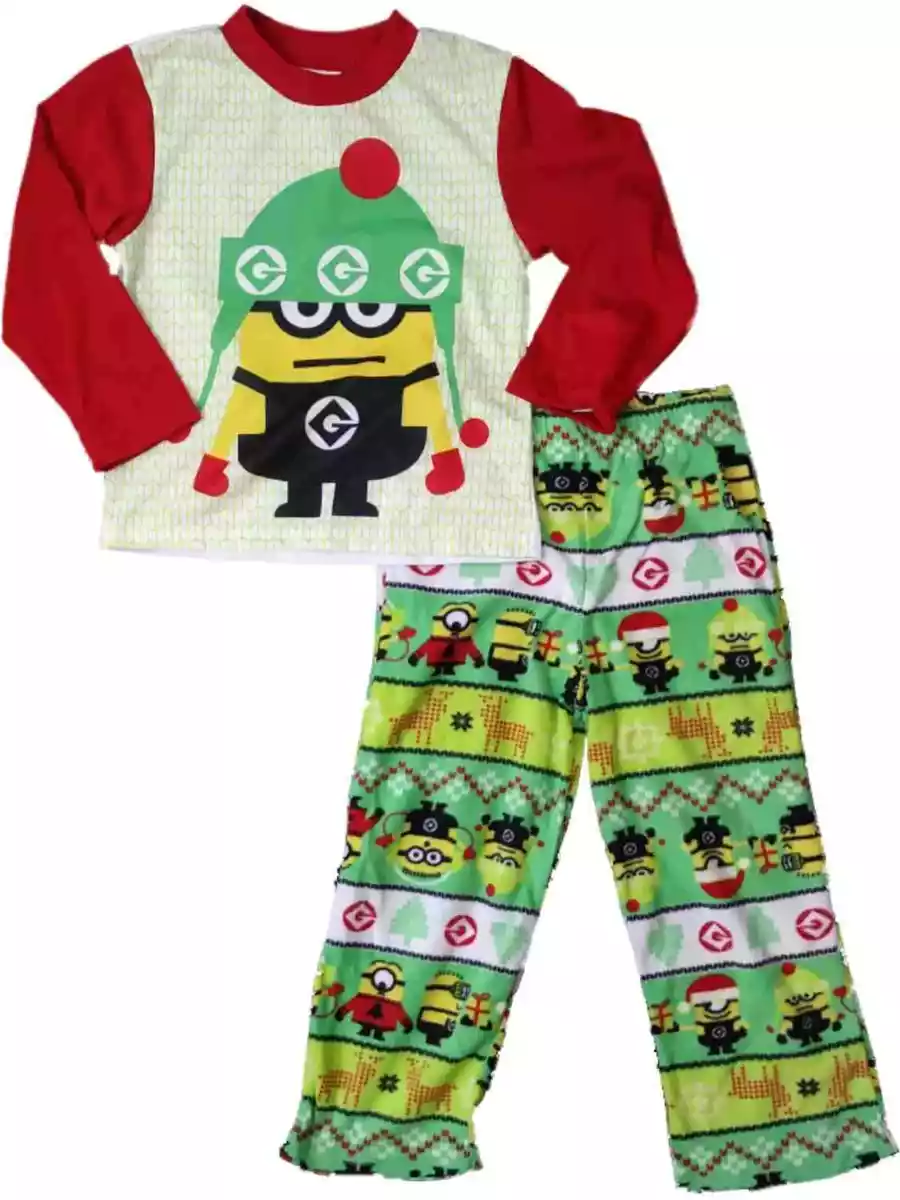Little Boys Fleece Despicable Me Minion Ugly Sweater Pajama
