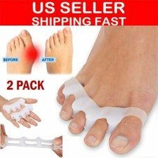 2 Pairs Toe Separator Stretchers Yoga Foot Gel Bunion Corrector Straightener US