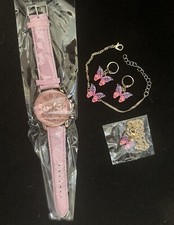 Girls Pink Watch Pink/purple Butterfly Jewelry