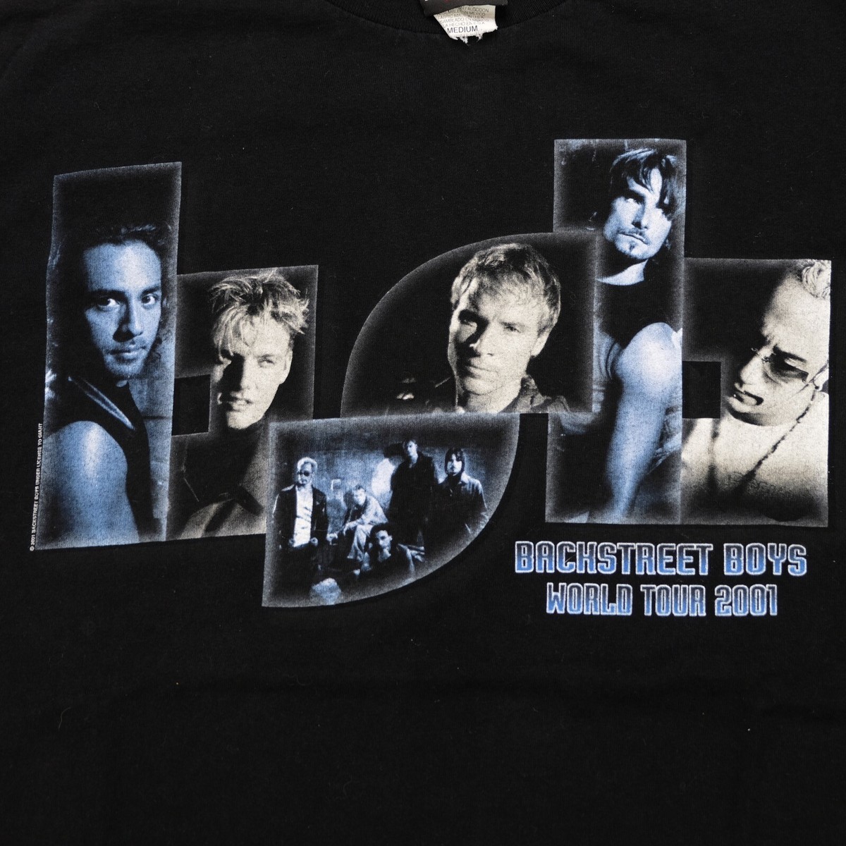 超希少❕バックストリート・ボーイズ ワールドツアー 2001 Tシャツ Vintage Backstreet Boys Black & Blue World Tour 2001 Giant T