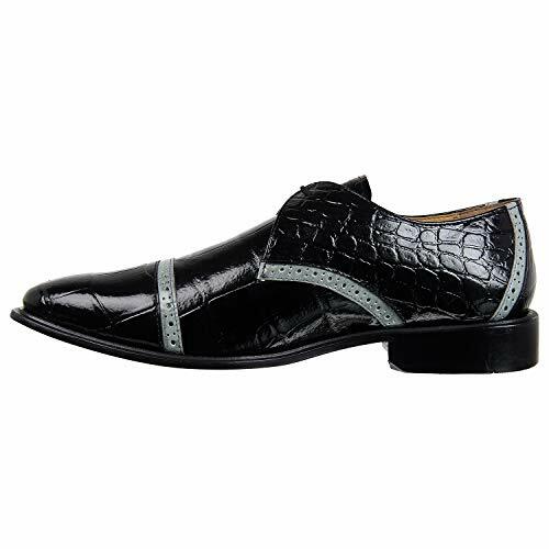 LIBERTYZENO Men's Dress Shoes – Genuine Leather Oxford With Ostrich Print, Pointed Toe