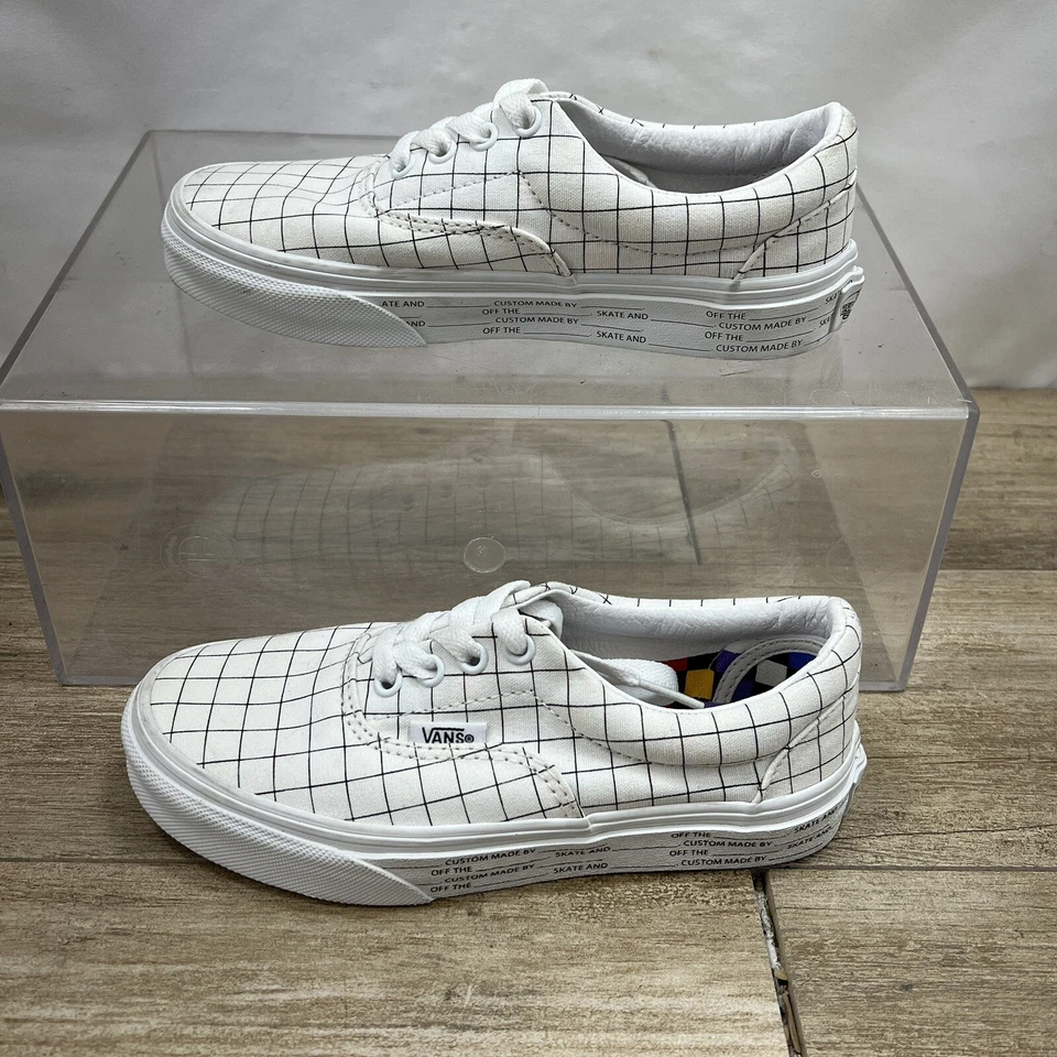Vans Era U-Color Checkerboard White Shoes Kids Size 1 - Image 3 of 4