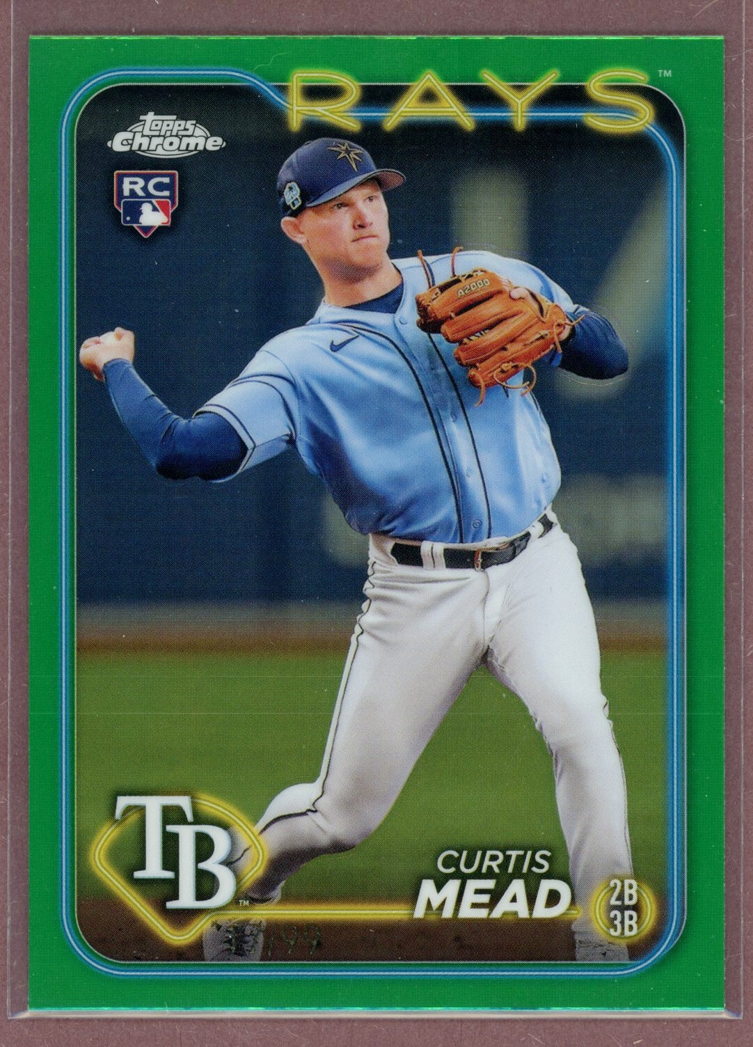 2024 Topps Chrome Green Refractor #209 Curtis Mead RC (Rays)(17/99)