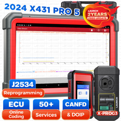 LAUNCH X431 PRO5 PAD V+ Car Diagnostic Scanner J2534 Programming Key Coding TPMS