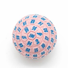 d100 Pink and Blue 100 Sided Die, D100 Game Dice, 100 Sides DnD RPG AD D