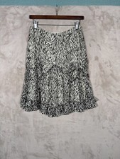 Dana Buchman Silk Skirt Size P8 Zebra Tiered Ruffle