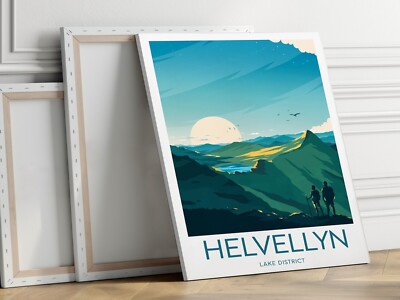 Lake District, Helvellyn 40x50cm Stretched Travel Canvas Wall Art Print