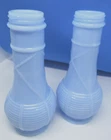 Vintage Jeannette ?  Delphite Blue Milk Glass Basket Weave Salt & Pepper Shakers