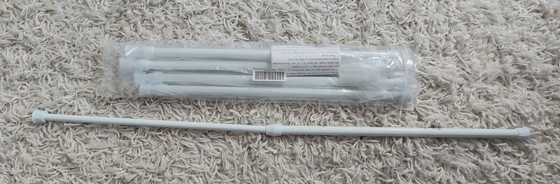 15.7 to 28 Inch Lot of 5 Spring Curtain Tension Rods 5 Pack Cupboard Bars White