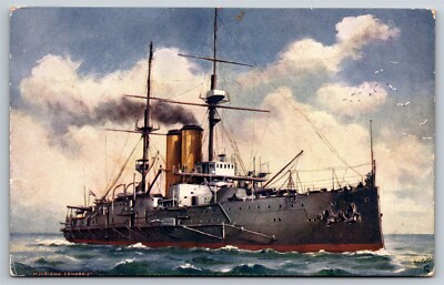 H.M.S. King Edward VII Battleship British Royal Navy #9109 Postcard, O26