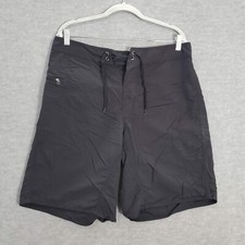 Patagonia Men Swimwear 34 Black Board Shorts Zip Pockets Mid Rise 9 in Inseam