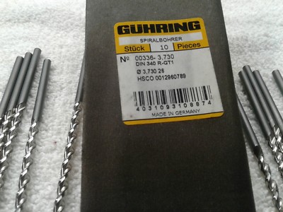 Guhring Spiralbohrer 336 Series 3.730MM HSCO Drill Bits. ( pkg of 10) 