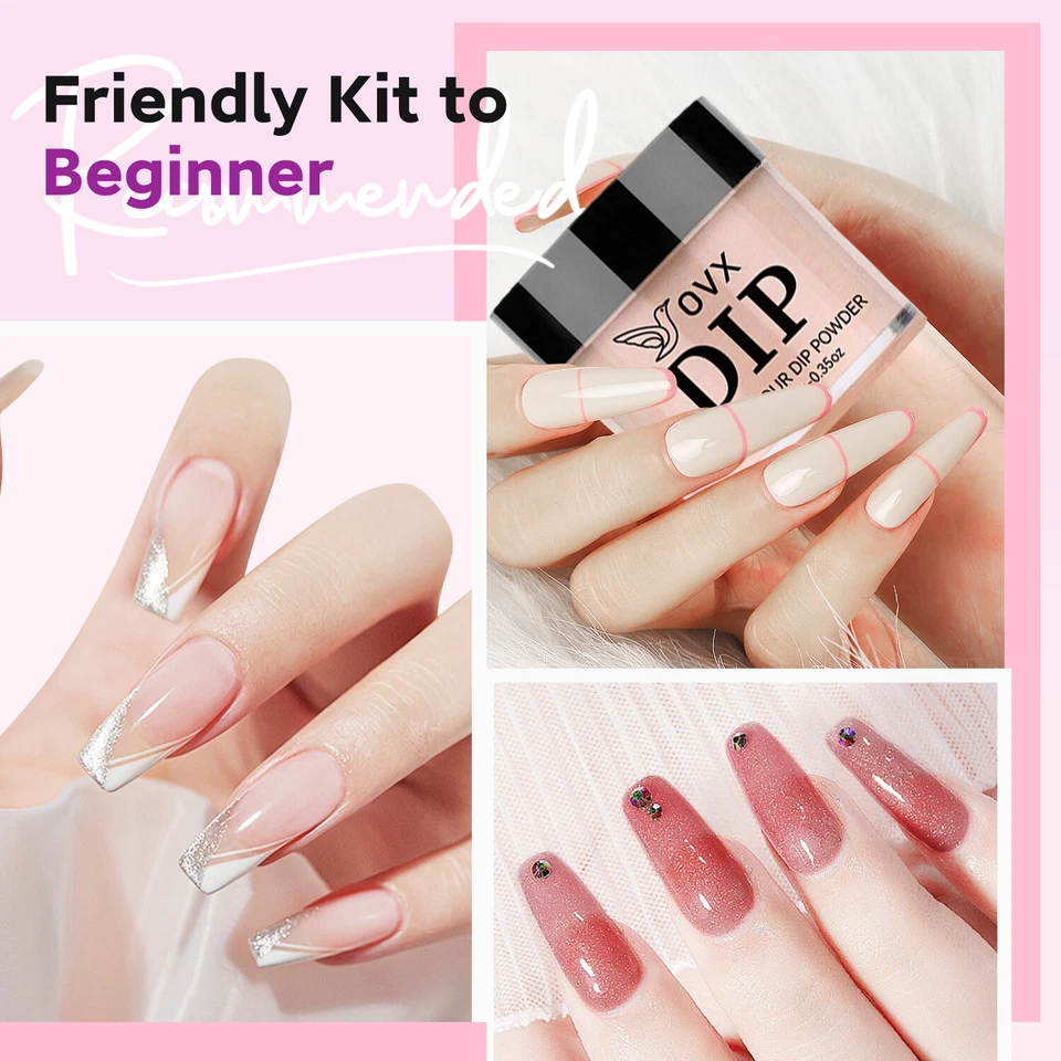 Kit de uñas en polvo de inmersión de 8 colores Kit de inicio de polvo de uñas para inmersión, kit de polvo para inmersión de uñas Foto 4 de 4