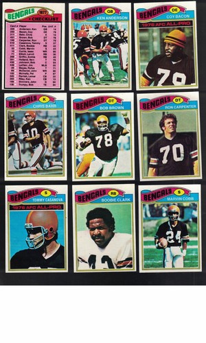 1977 Topps Football Cincinatti Bengals Team Set (all 22 cards) *GRIFFIN RC