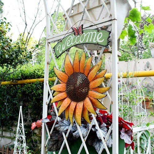 Flower Garden Stake Decorative Flower Yard Stake, Sunflower Decor Metal Yard Art eBay
