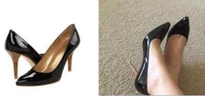 NIB Stuart Weitzman Power BLACK PATENT pump 7 7.5 Stacked heel