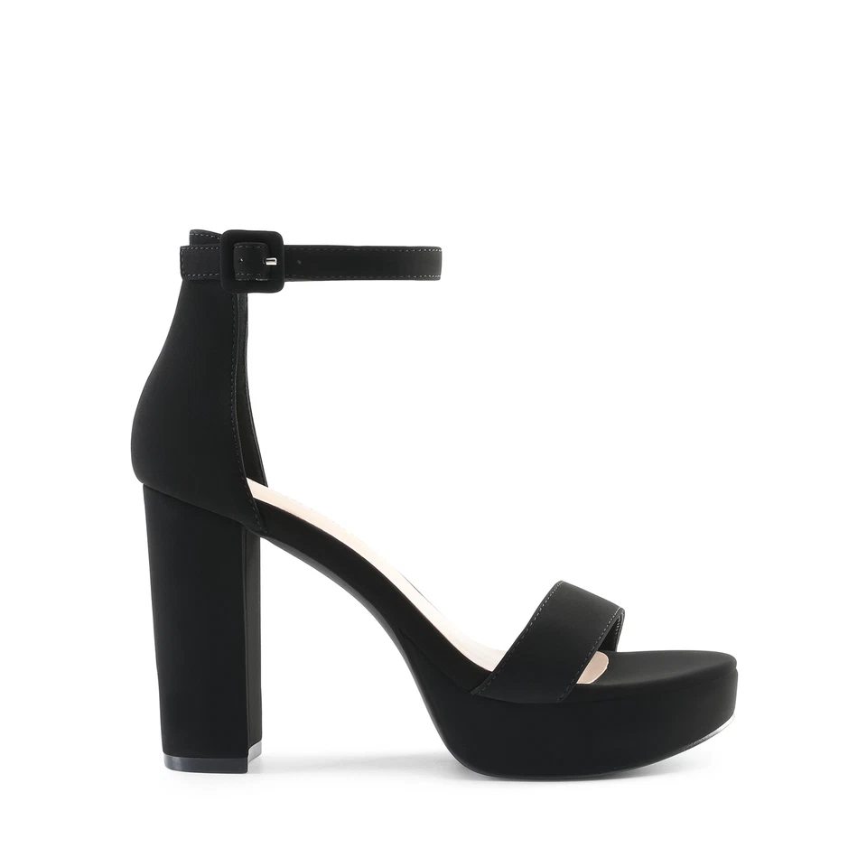 Mujeres Sandalias de Tacón Alto Grueso Correa al Tobillo Punta Abierta Boda Fiesta Vestido Zapatos Foto 3 de 4