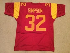 UNSIGNED CUSTOM Sewn Stitched O.J. Simpson Cardinal Jersey - M, L, XL, 2XL, 3XL