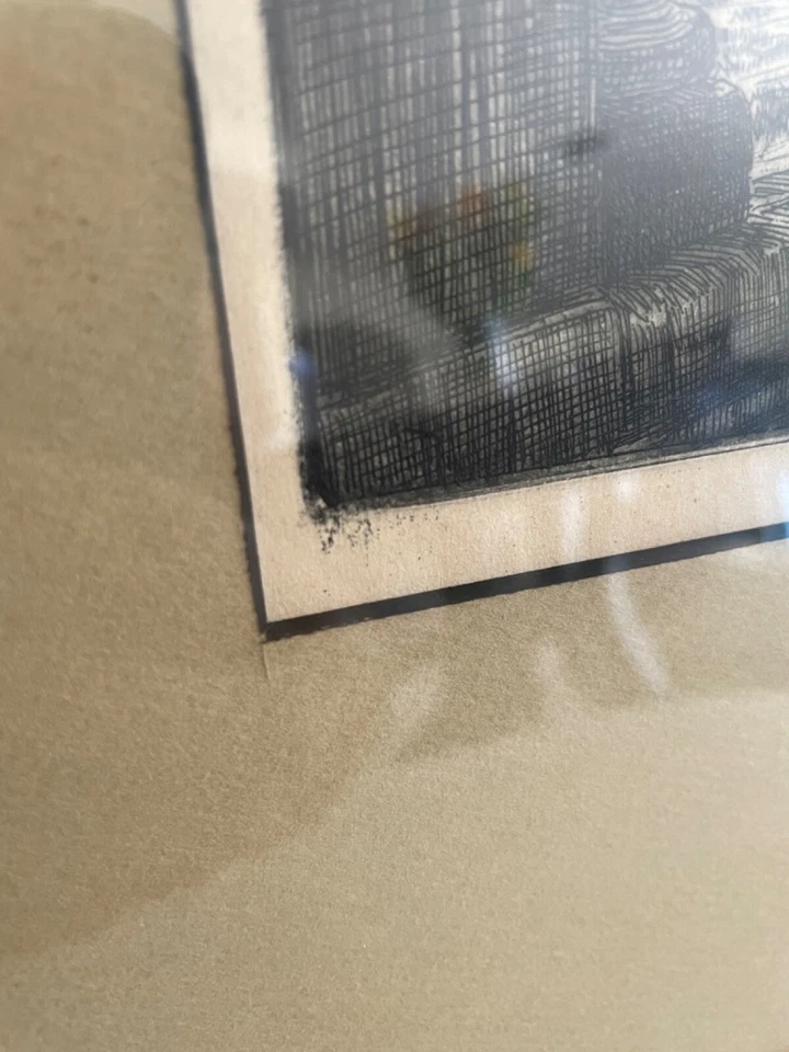 DIBUJO A LÁPIZ ARTE ORIGINAL VINTAGE 16x19 Foto 3 de 4