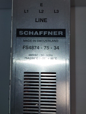 SCHAFFNER POWER LINE FILTER FS4874-75-34 75 AMP 480 VOLT