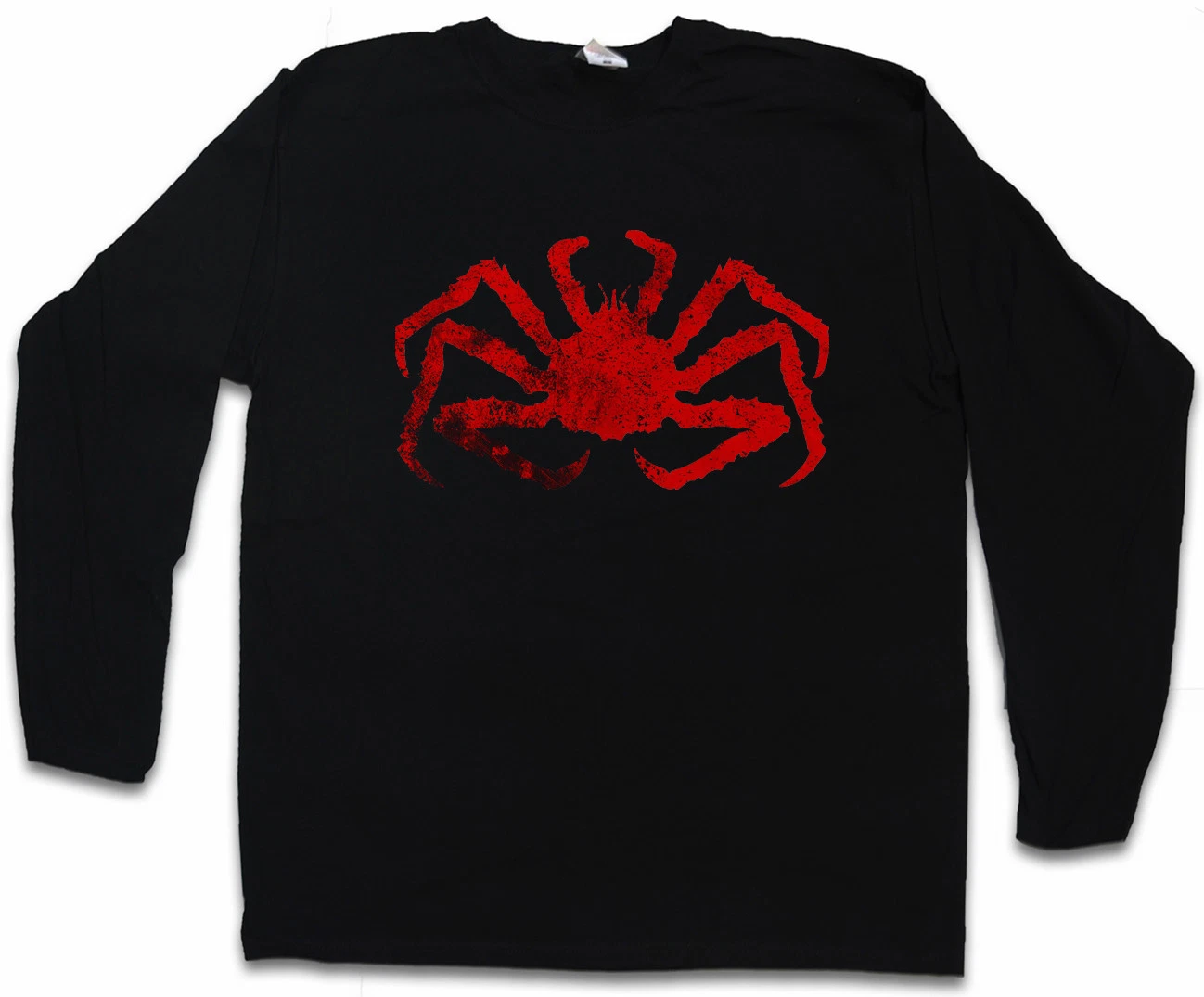 KING CRAB LONG SLEEVE T-SHIRT Fishing Fisher Rod Pole Bone River Sea and Line