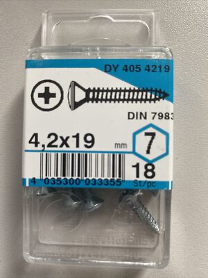Connex Blechschrauben verzinkt Linsenkopf Kreuzschlitz 4,2 x 19 mm 18 Stück