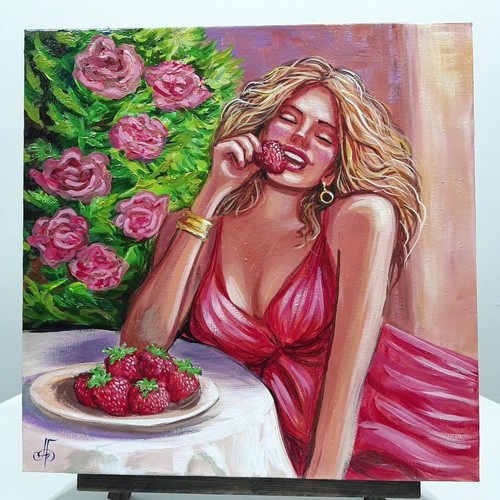 Ukraine Artist Original Woman Acrylic Painting Canvas Signed Wall Art Decor Gift - Picture 6 of 24