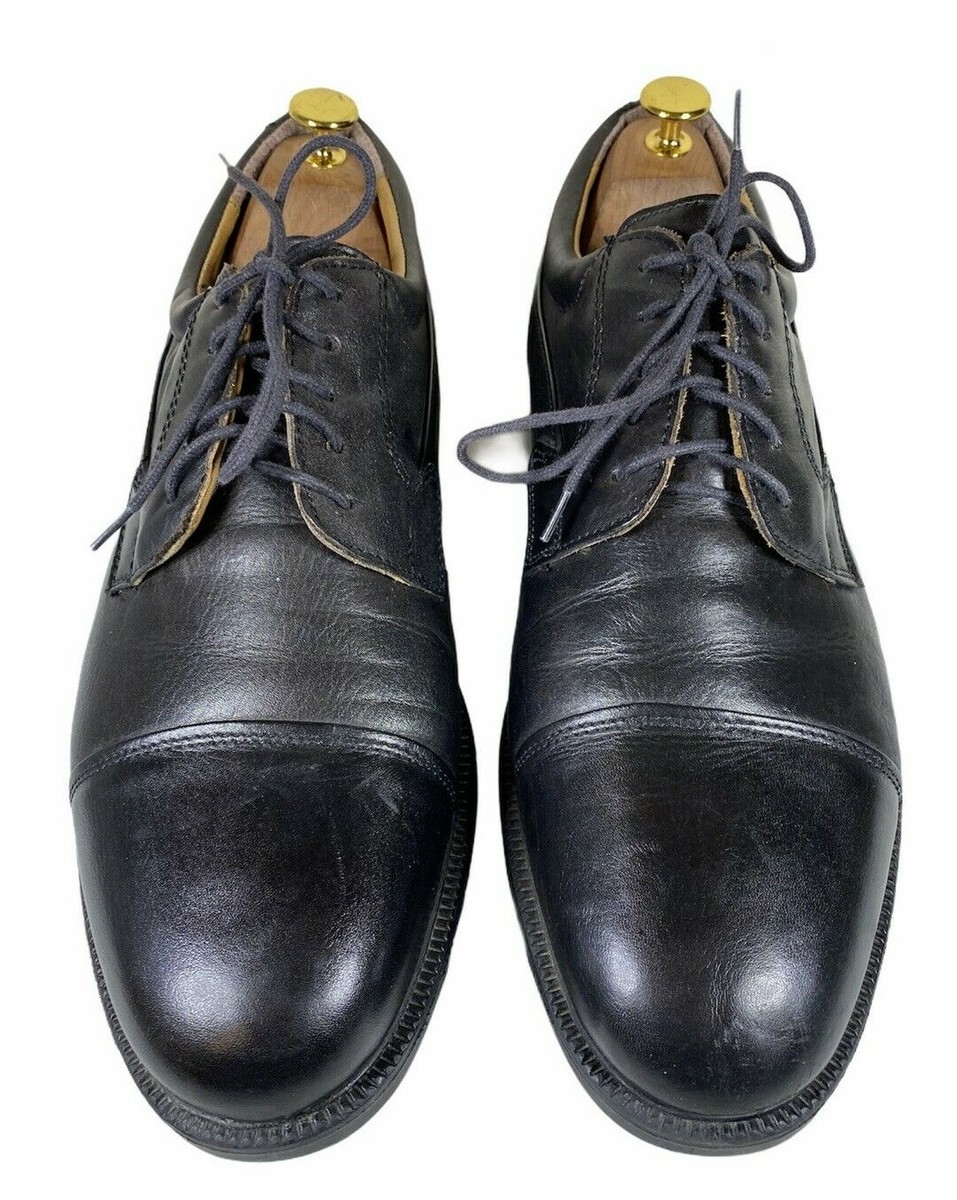 G H BASS Mens Size 12 M Oxford Black Leather Cap Toe Dress  display picture 1